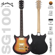 +เซ็ตอัพฟรี + Martin Lee SG100 กีตาร์ไฟฟ้า ทรง Revstar SG 22 เฟรต ไม้ป๊อปลาร์ ปิ๊กอัพ HH เคลือบเงา -- ประกันศูนย์ 1 ปี -- 2 Tone Sunburst Regular