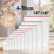100pcs 1" To 12" Plastic Resealable Bags, Reusable Ziplock Bags, 0.064mm/2.4mil Thick, Clear Jewelry