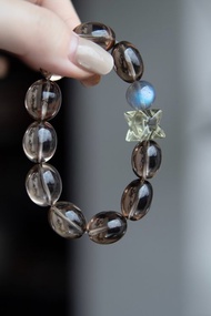 Merkaba 梅爾卡巴之境 - 利比亞黃金隕石 + 茶晶 + 拉長石