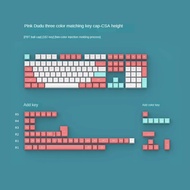 2023 New threecolor keycaps CSA keycaps PBT double shot milkshake mint dark black gold purple side e