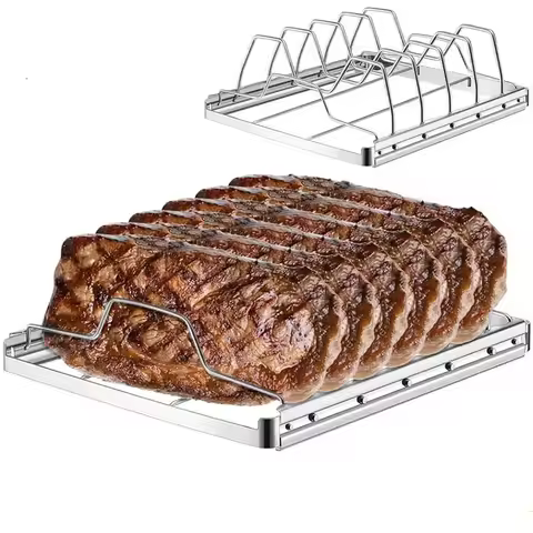 Stainless Steel Rib Rack BBQ Rack Chicken Rack Steak Rack Lamb Outdoor BBQ Net