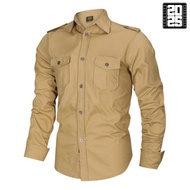 KEMEJA Men's Tactical Shirt Cream Long Sleeve / Men's Long Sleeve Shirt / Men's Tactical Shirt / Tac