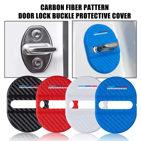 4pcs Car Door Protection Lock Cover Carbon Fiber Patterned For BMW M2 M3 M4 X1 X3 X4 X5 E87 X7 E91 G