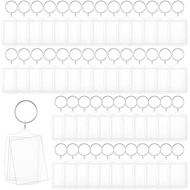 150 Pcs Acrylic Photo Keychain, 2.20x1.61 Inch Clear Blank Picture Frame Keyring with Insert for DIY