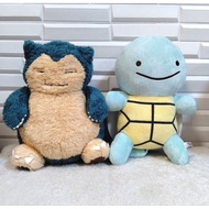 Pokemon Center 2017 Transform Ditto Squirtle & Snorlax preloved plush toys.