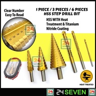 6PCS 4MM-32MM HSS STEP DRILL BIT TITANIUM COATED HSS STEP DRILL BIT