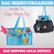 ⚡️🇸🇬 SG SELLER Bag Mummy Baby Diaper Handbag Organizer Inner Bag Insert Travel Accessories Organiser with Handle Blue