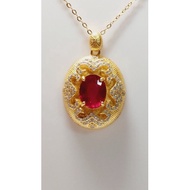 #N31 100% Natural Gemstone Red Blood Ruby 925 Sterling silver Necklace