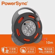 群加 PowerSync 3P 4開4插工業用輪座延長線/動力線/10m(TX44F310)