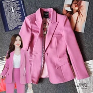 เสื้อสูทผู้หญิงมีกระเป๋าอกแต่งกระดุมแขนNO.2326 กางเกงขายาวทรงกระบอกเล็ก No.2326-2 (S-6XL)