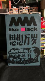 4a aaaa 葛民輝 4a like black 思想萬歲 自製 DIY 提示牌 廣告牌 廣告牌美式復古 裝飾牌 金屬牌 裝飾鐵牌 復古做舊 鐵皮材質 陳列 試用古着店 barbershop 咖啡館