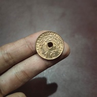 koin 1 cent 1942 lustre error' hole 