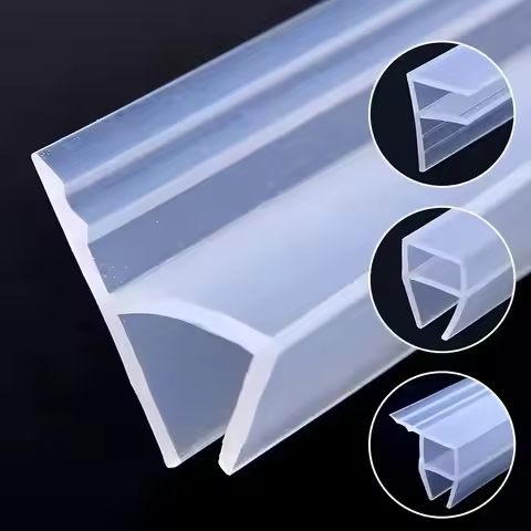 1pc 1/2m Glass Shower Door Seal Strip Frameless Seal Sealing Strips Window Seal to Stop Shower Leaks