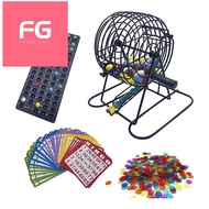 Deluxe Bingo Game Set with 6 Inch Bingo Cage, Bingo Master Board,75 Colored Balls , 50 Bingo Cards, 