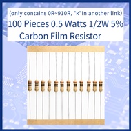 (All sizes available,This link only contains 0R~910R，"k"In another link）100 Pieces 0.5 Watts 1/2W 5%