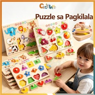 Cozyland Wooden Cognitive Knob Puzzle Wooden Cognitive Knob Puzzle Toddlers Educational Play