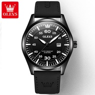 OLEVS 9962 Genuine Leather Band Waterproof Watch For Men Quartz Fashion Men Wristwatch Calendar