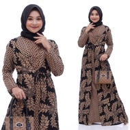 Gamis Asyanti Batik Modern Busana Muslim Wanita Baju Lebaran