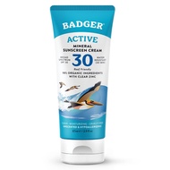 Badger Organic Active Mineral Sunscreen Cream SPF 30 Unscented & Hypoallergenic With Clear Zinc