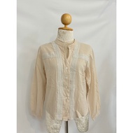 Bohemian Cream Blouse With Lace Trim