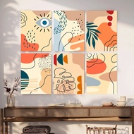 【Set of 6 】Abstract Wall Art / Paint by Numbers / Boho Botanical Wall Decor / Botanical Decoration P