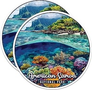 (2 Pack) American Samoa National Park Bumper Sticker - US National Park - Choose from 63 Parks - 5" 