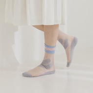 草莓鮮奶油/淺灰(M)-MIT設計透明中筒襪
