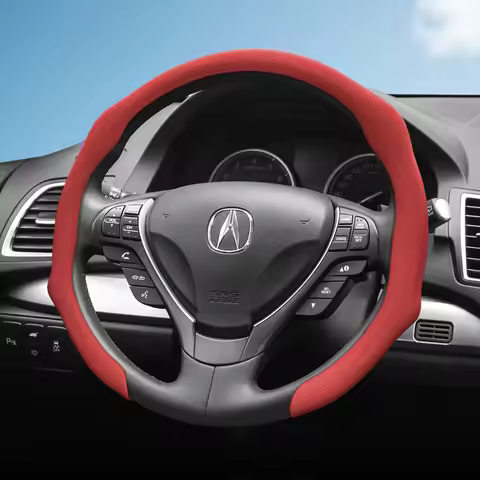 Suitable for Acura Perforated Leather Steering Wheel Cover, Anti-Slip, Sweat-Absorbent, Breathable, 