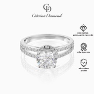 Nhẫn kim cương Moissanite 1.2 Carat ly Caterina Diamond terling silver couple ring DR012 - Kiểm định