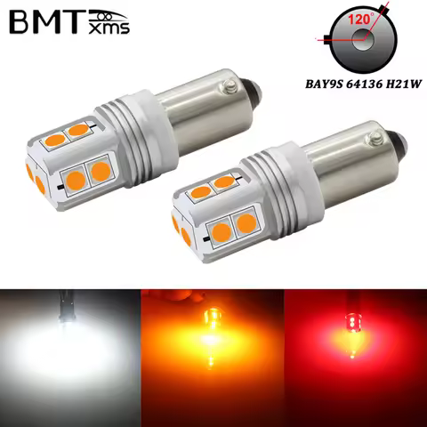 BMTxms 2PCS Canbus Error Free H21W BAY9s 64136 LED Bulb For Position Parking Lights or Backup Revers