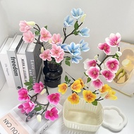 【2026new】Artificial Magnolia Flower Single Stem 7 Blooms Fake Flowers for Home Decor