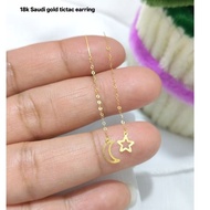 Tictac moon and star earring 18k gold