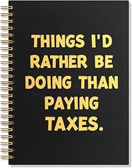SRWNFOS Paying Taxes Lined Spiral Notebook, Funny 160 Pages Ruled Hardcover Notebook, Tax Preparer G