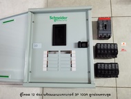 Schneider QO3-100EZ12G/SN ตู้โหลดเซ็นเตอร์ 12 ช่องพร้อมเมน 3P 100A ลูกย่อยครบชุด เลือกแอมป์ได้ครับ