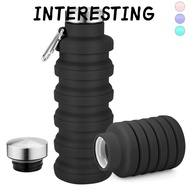 INTERESTING Collapsible Water Bottle, 17oz Silicone Foldable Water Bottle, Portable BPA Free Leakpro