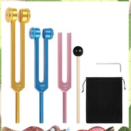 3Pcs Aluminum Tuning Fork Set(128Hz, 256Hz, 512Hz) with Hammer for Chakra for Healing Sound Therapy 