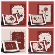 玫瑰花圖案 筆槽款 ipad套 平板套 保護套 平板保護套  透明款 ipad pro 11 2021 iPad Air 4 iPad 8 iPad 2020 ipad pro ipad air iP