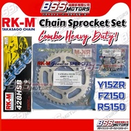 RS150 Y15ZR FZ150 RKM 428HSB COMBO HEAVY DUTY Chain Sprocket Set Front 15T Rear 40T 41T 42T 43T 44T 