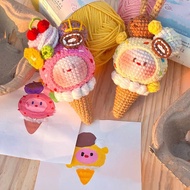 [with Real photo] Wool ice cream cone mochi keychain