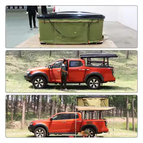 4x4 SUV Universal Tent Hard Alloy Camping 4 Person Pickup Roof Top Tent With Free Ladder