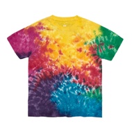 เสื้อยืดแขนสั้นผ้าฝ้ายผสม Tiedye Emotion สําหรับผู้ชายและผู้หญิงเสื้อคอกลมพิมพ์ลายพรางแฟชั่นสําหรับฤ