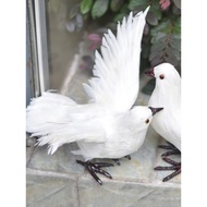 Faux Dove Ornament, Peace Dove Feather Bird, Flying Dove Model, Creative Home & Wedding Decor, White
