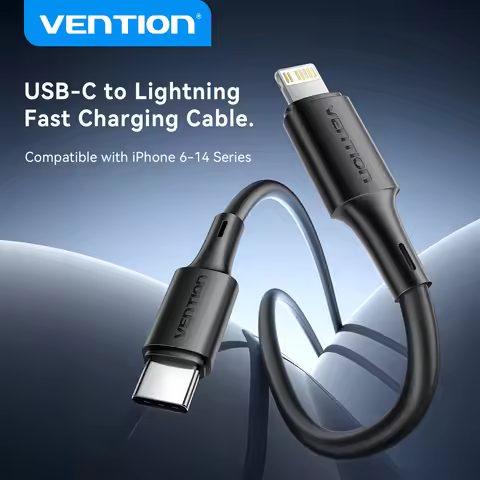 Vention Lightning Cable USB C to Lightning 3A USB-C Cable PD27W Type C Fast Charge Cord Data 0.25m/0