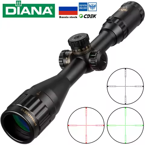 DIANA 4-16x44 Tactical Riflescope Optic Sight Green Red Illuminated Hunting Scopes RU Rifle Scope Sn