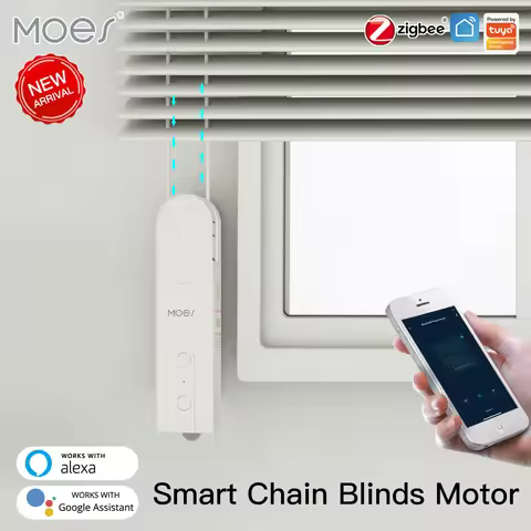 MOES Smart ZigBee3.0 Chain Blinds Motor Tuya Chain Motorized Roller shutter Shades Via Alexa Google 