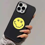 Case for iPhone 7plus 8 7 8plus 6plus 14 15 X XR XS MAX 12Promax 12 13Promax 15Promax 11 11Promax14Promax 13 yellow smiley face metal photo frame drop protection soft case