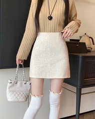 Sweet Sexy Autumn Korean Style Bag Hip Short Skirt Sequins