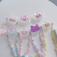 Mobile Phone Back Clip Mobile Phone Strap Mobile Phone Case Accessories Suitable Cute Bear Head Mobile Phone Clip Diagonal Chain Mobile Phone Chain Universal Love Diagonal Rope Chain Mobile Phone Long Rope Trendy