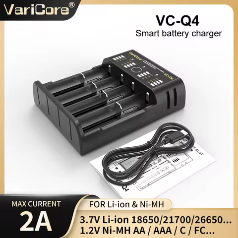 VariCore VC-Q4 / V10 18650 battery charger 3.7 V Li-ion/1.2 V Ni-MH 18350 26650 21700 26700 18500 14