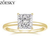 ZOESKY 925 Sterling Silver 2CT Promise Rings Gold Stunning Wedding Bands Engagement Rings Princess C